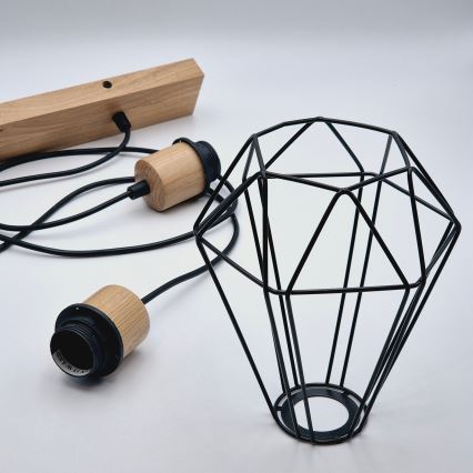 Brilagi - Pendel WOODY BASKET 2xE27/60W/230V eg