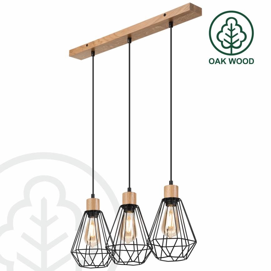 Brilagi - Pendel WOODY BASKET 3xE27/60W/230V eg