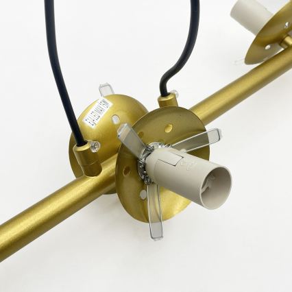Brilagi - Pendellampe MALONY med kabelophæng 6xE14/20W/230V, guld