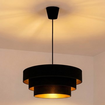 Brilagi - Pendellampe med kabel LUNETA 1xE27/60W/230V Ø 40 cm sort/guld