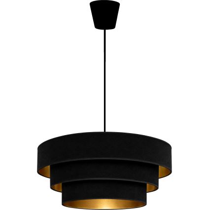 Brilagi - Pendellampe med kabel LUNETA 1xE27/60W/230V Ø 40 cm sort/guld