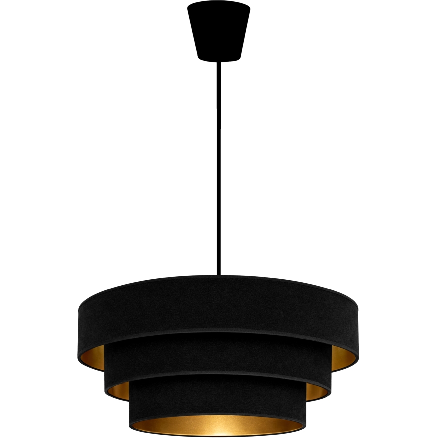 Brilagi - Pendellampe med kabel LUNETA 1xE27/60W/230V Ø 40 cm sort/guld