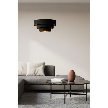 Brilagi - Pendellampe med kabel LUNETA 1xE27/60W/230V Ø 40 cm sort/guld