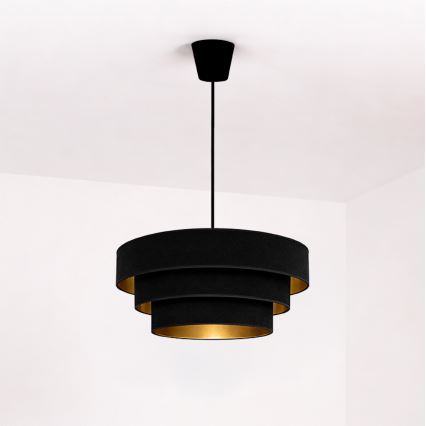 Brilagi - Pendellampe med kabel LUNETA 1xE27/60W/230V Ø 40 cm sort/guld