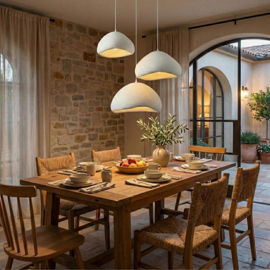 Brilagi - Pendellampe på kabel LORA 3xE27/40W/230V Ø 82 cm hvid