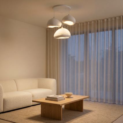 Brilagi - Pendellampe på kabel WABI SABI 3xE27/40W/230V Ø 82 cm hvid
