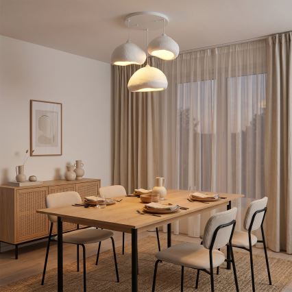 Brilagi - Pendellampe på kabel WABI SABI 3xE27/40W/230V Ø 82 cm hvid
