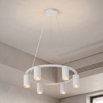 Brilagi - Pendellampe SELE med kabelophæng, 6xGU10/30W/230V, hvid