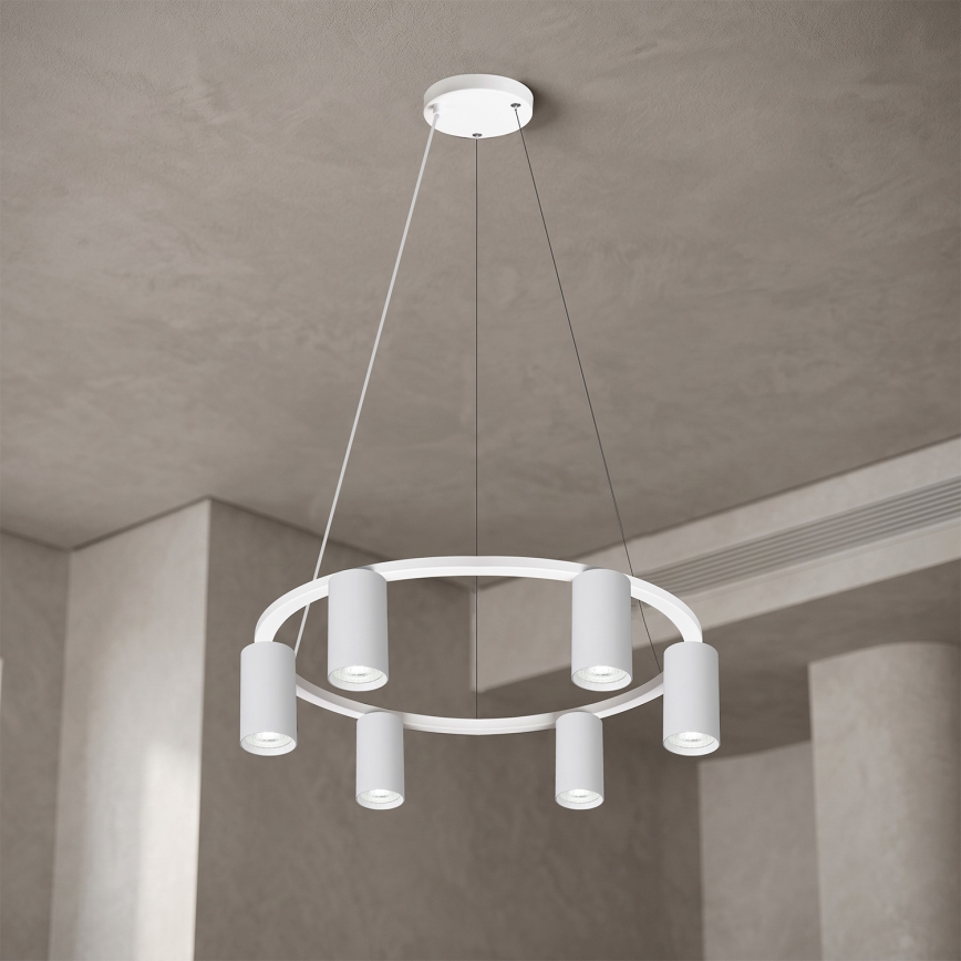 BRILAGI - Pendellampe SELE med kabelophæng, 6xGU10/30W/230V, hvid