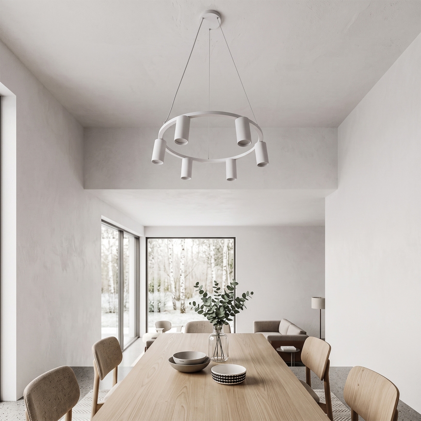 BRILAGI - Pendellampe SELE med kabelophæng, 6xGU10/30W/230V, hvid