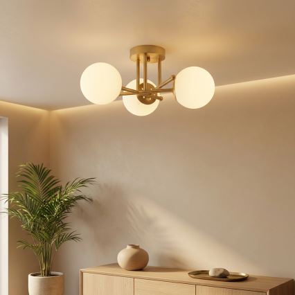 Brilagi - Plafond MALIVA 3xE14/15W/230V guld/hvid