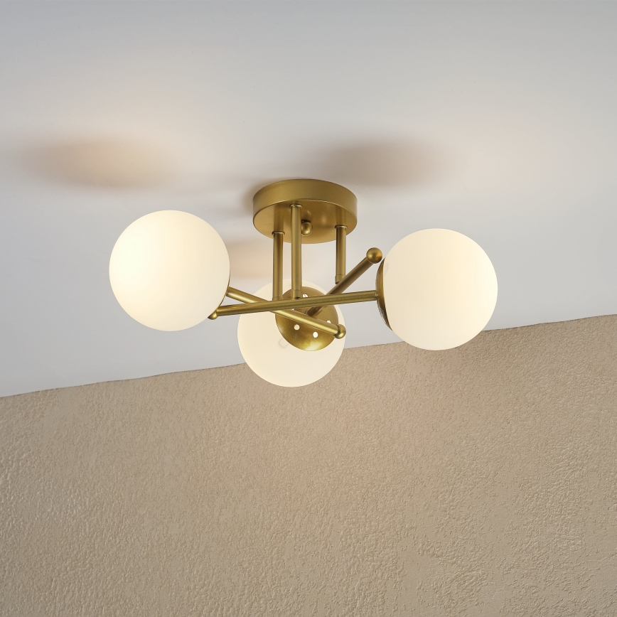 Brilagi - Plafond MALIVA 3xE14/15W/230V guld/hvid