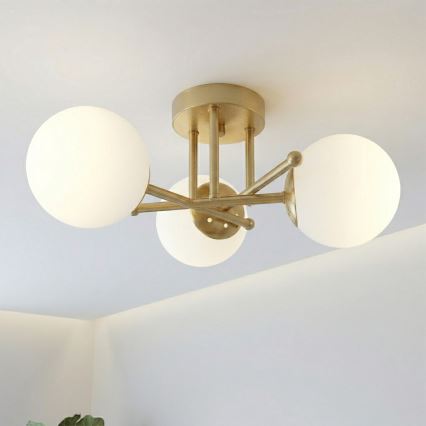 Brilagi - Plafond MALIVA 3xE14/15W/230V guld/hvid