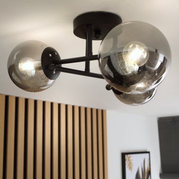 Brilagi - Plafond MALIVA 3xE14/15W/230V sort/røget