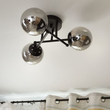 Brilagi - Plafond MALIVA 3xE14/15W/230V sort/røget