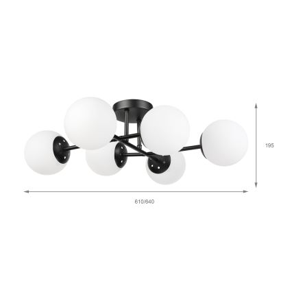 Brilagi - Plafond MALONY 6xE14/20W/230V sort