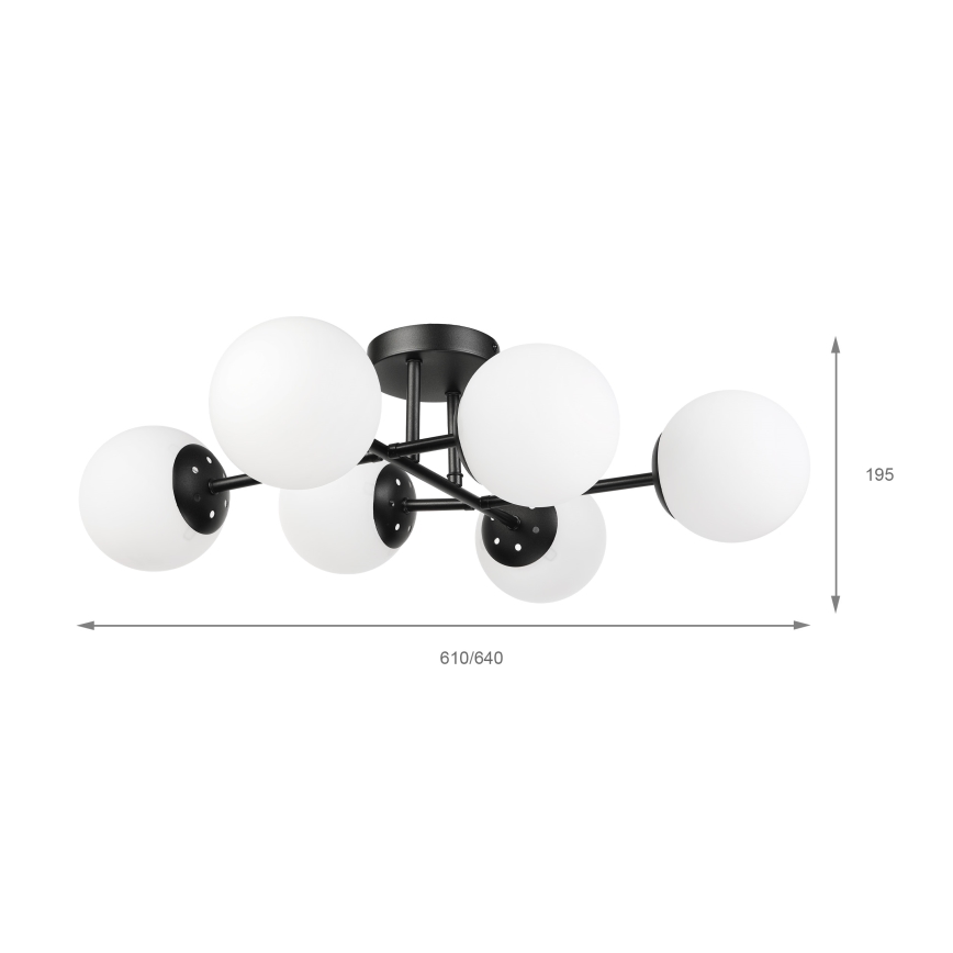 Brilagi - Plafond MALONY 6xE14/20W/230V sort