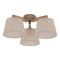 Brilagi - Plafondlampe LATTE SABIA 3xE27/15W/230V fyrretræ/beige