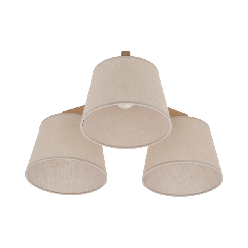 Brilagi - Plafondlampe LATTE SABIA 3xE27/15W/230V fyrretræ/beige