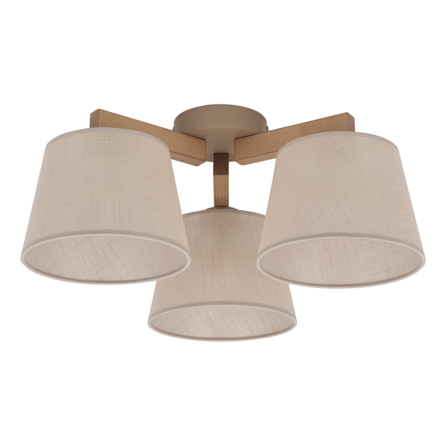 Brilagi - Plafondlampe LATTE SABIA 3xE27/60W/230V fyrretræ/beige