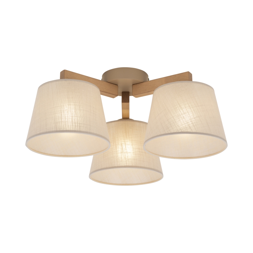 Brilagi - Plafondlampe LATTE SABIA 3xE27/60W/230V fyrretræ/beige