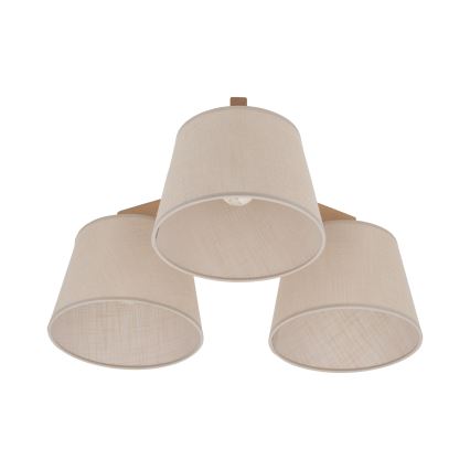 Brilagi - Plafondlampe LATTE SABIA 3xE27/60W/230V fyrretræ/beige