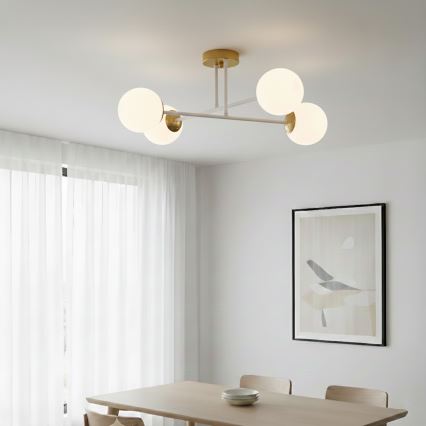 Brilagi - Plafondlampe MALIVA 4xE14/15W/230V guld/hvid