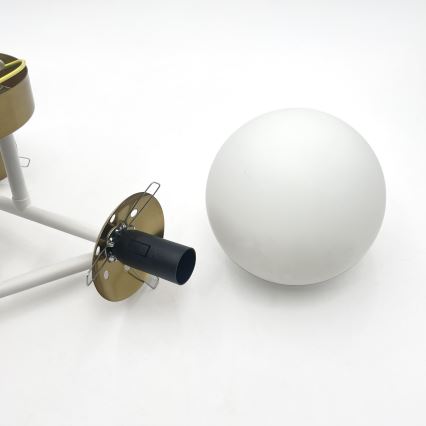 Brilagi - Plafondlampe MALIVA 4xE14/15W/230V guld/hvid