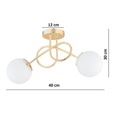 Brilagi - Plafondlampe MILO 2xE27/60W/230V guld