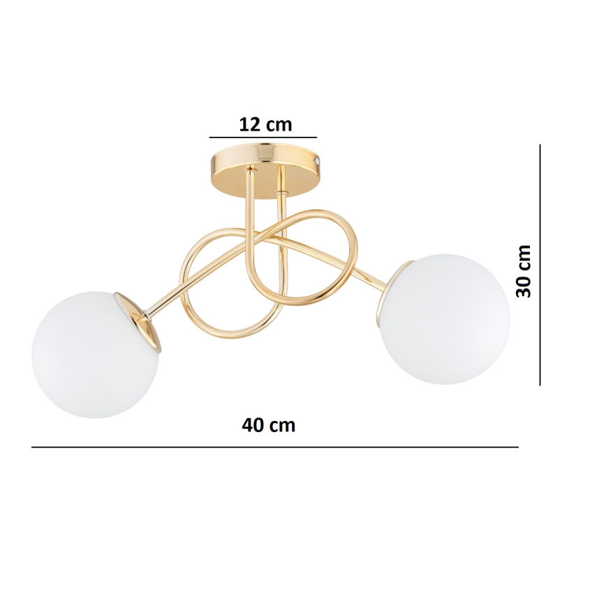 Brilagi - Plafondlampe MILO 2xE27/60W/230V guld