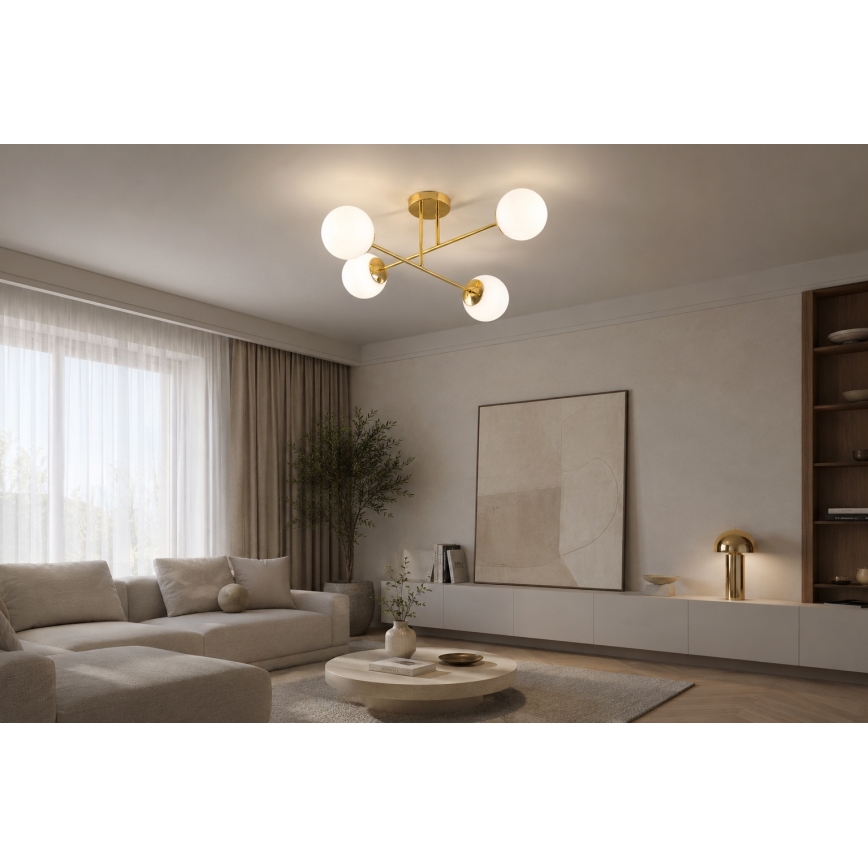 Brilagi - Plafondlampe MILO 4xE27/60W/230V guld