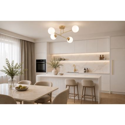 Brilagi - Plafondlampe MILO 4xE27/60W/230V guld