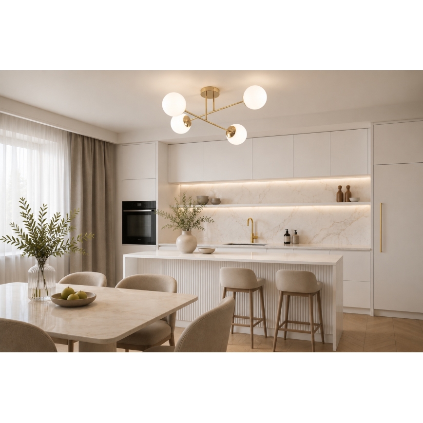 Brilagi - Plafondlampe MILO 4xE27/60W/230V guld