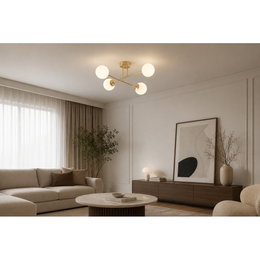 Brilagi - Plafondlampe MILO 4xE27/60W/230V guld