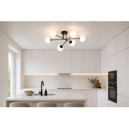Brilagi - Plafondlampe MILO 6xE27/60W/230V sort