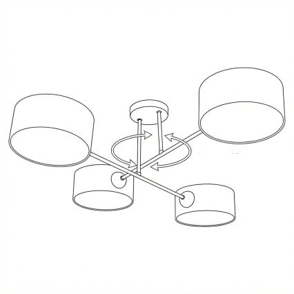 Brilagi - Plafondlampe VIRGO 4xE14/40W/230V beige/sort