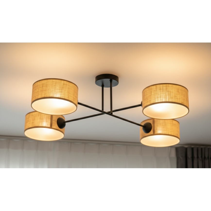 Brilagi - Plafondlampe VIRGO 4xE14/40W/230V beige/sort