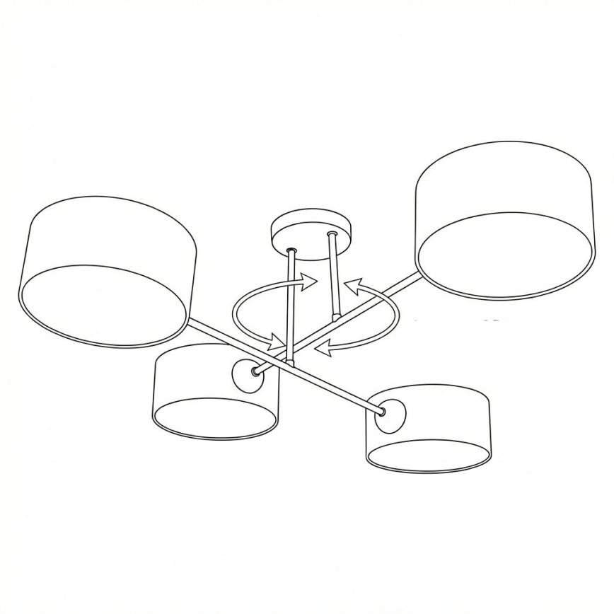 Brilagi - Plafondlampe VIRGO 4xE14/40W/230V creme/sort
