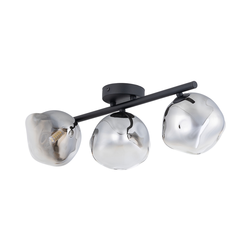 Brilagi - Plafondlampe VULCANO 3xG9/8W/230V sort/røgfarvet