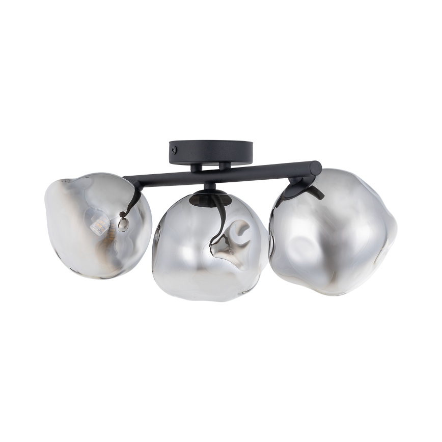 Brilagi - Plafondlampe VULCANO 3xG9/8W/230V sort/røgfarvet