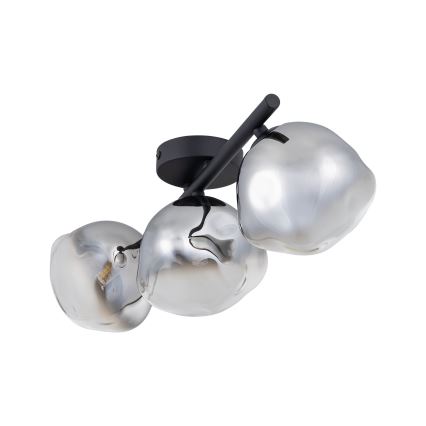 Brilagi - Plafondlampe VULCANO 3xG9/8W/230V sort/røgfarvet