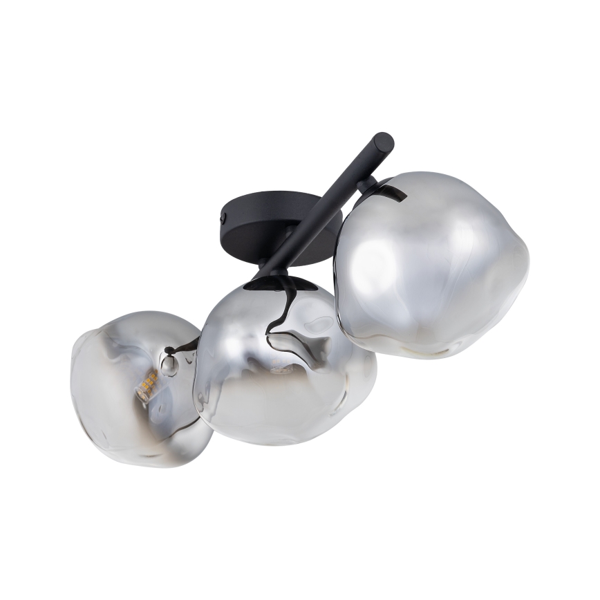 Brilagi - Plafondlampe VULCANO 3xG9/8W/230V sort/røgfarvet