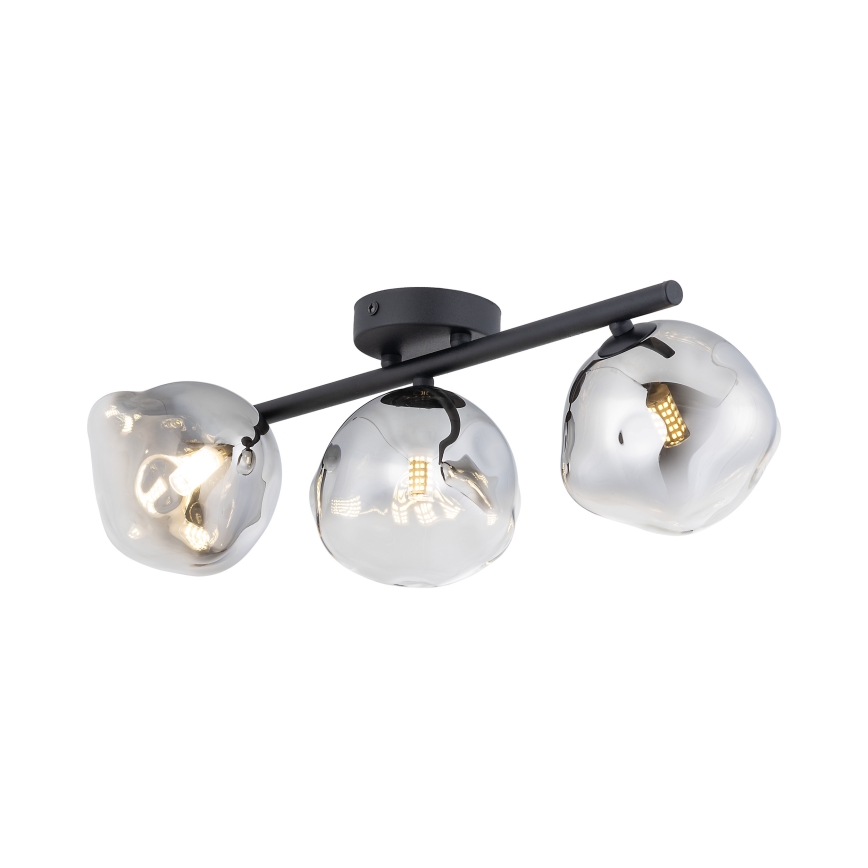 Brilagi - Plafondlampe VULCANO 3xG9/8W/230V sort/røgfarvet