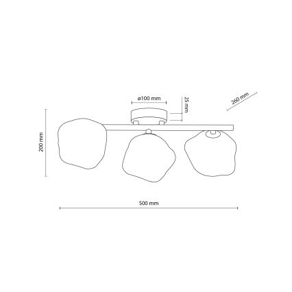 Brilagi - Plafondlampe VULCANO 3xG9/8W/230V sort/røgfarvet