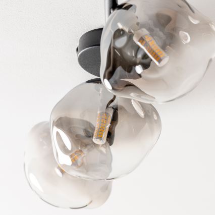 BRILAGI - Plafondlampe VULCANO 3xG9/8W/230V sort/røgfarvet