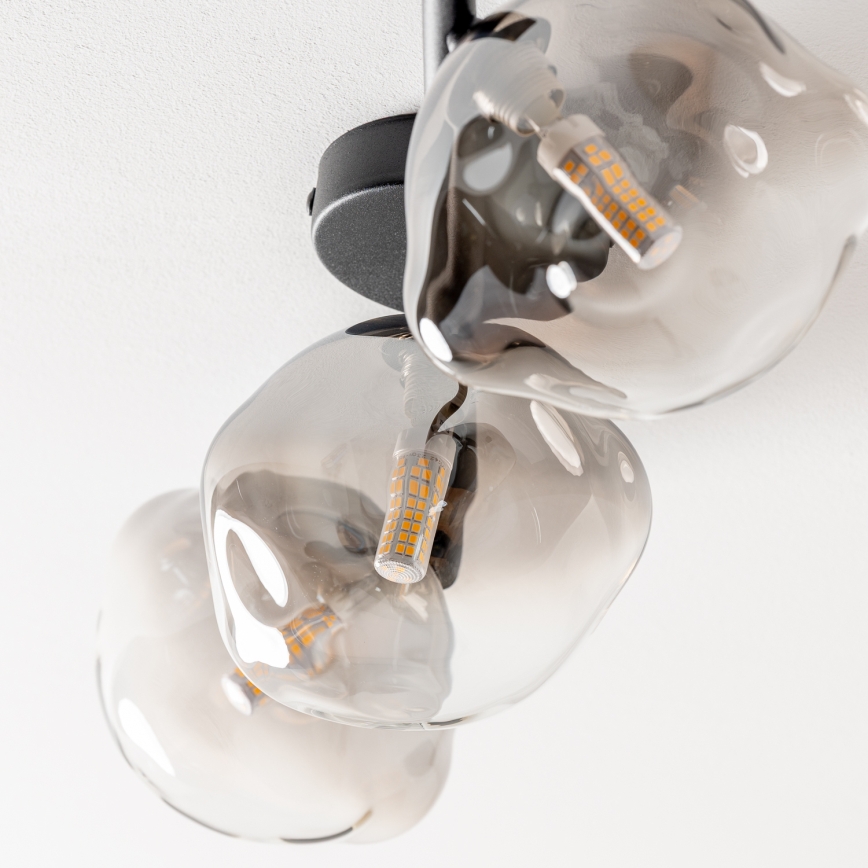 BRILAGI - Plafondlampe VULCANO 3xG9/8W/230V sort/røgfarvet