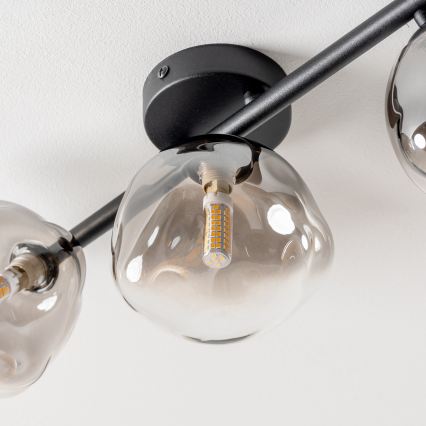 BRILAGI - Plafondlampe VULCANO 3xG9/8W/230V sort/røgfarvet
