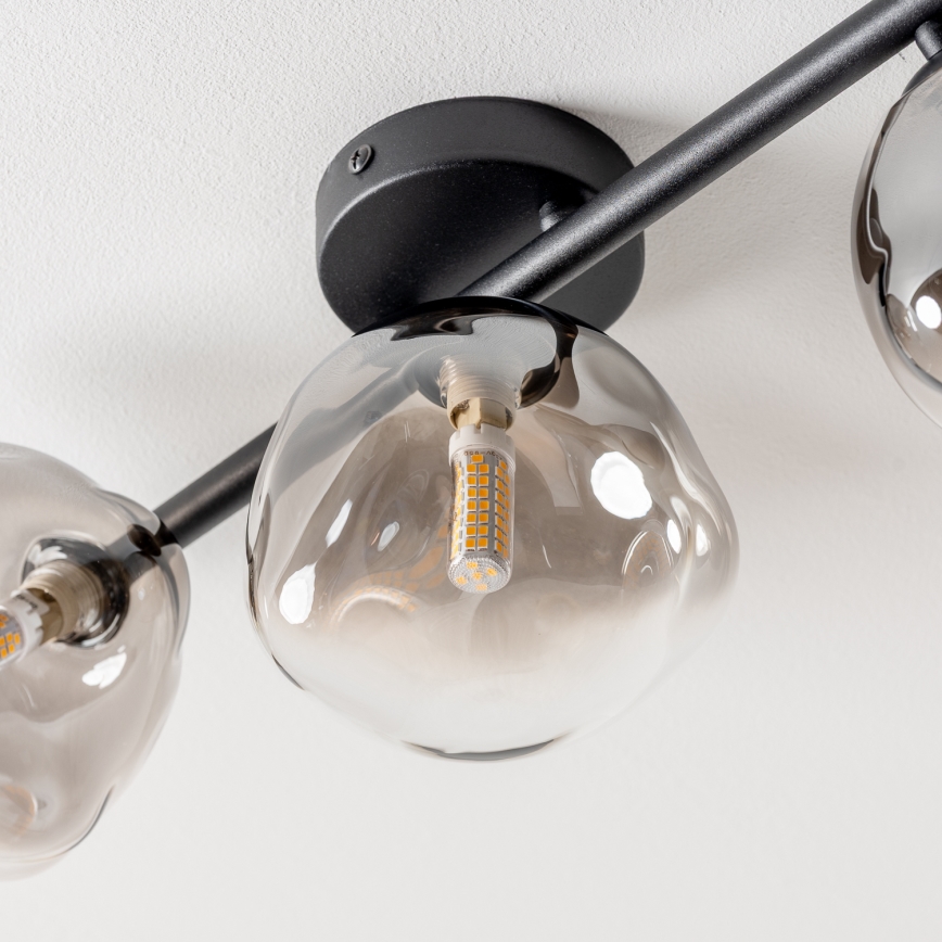 BRILAGI - Plafondlampe VULCANO 3xG9/8W/230V sort/røgfarvet