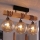 Brilagi - Plafondlampe WOOD GLASS 3xE27/60W/230V fyrretræ/sort/røget brun