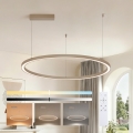 Brilagi - PORTOFINO LED-dæmpbar pendel på wire LED/60W/230V 3000-6000K Ø 80 cm beige + fjernbetjening